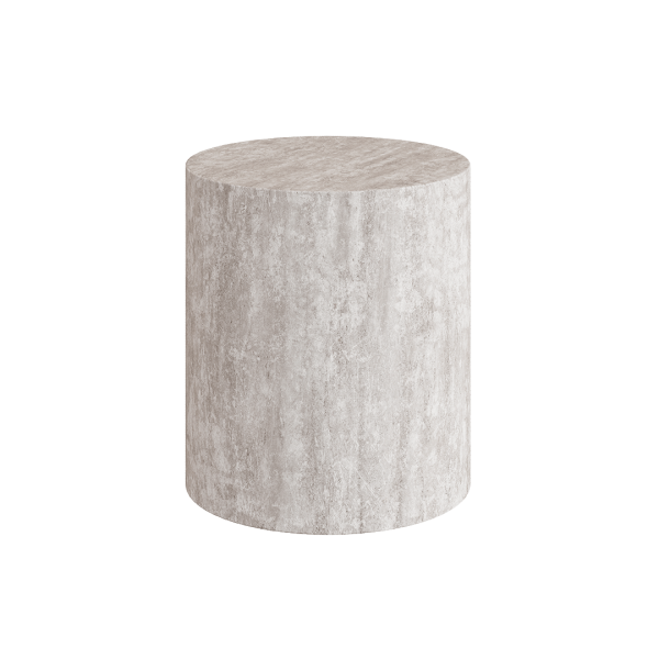 Porto Travertine Side Table, White - Image 3