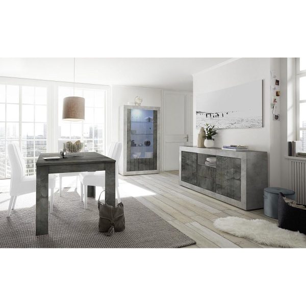 Siena 2 Door 2 Drawer Concrete Grey and Anthracite Sideboard - Image 2