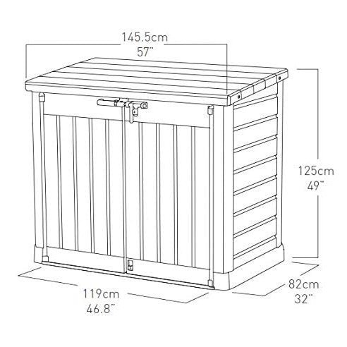 Keter Store It Out Max 1200L Outdoor Garden & Wheelie Bin Storage Shed - Beige & Brown - Image 4