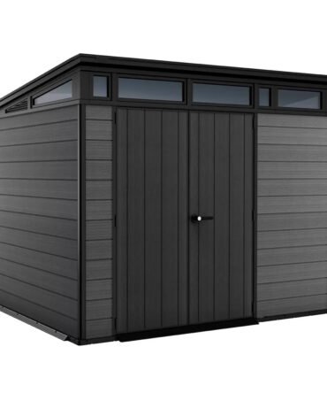 Keter 9x 7 Cortina Heavy Duty Plastic Pent Shed – Dark Grey