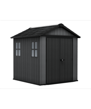 Keter 7′ x 7.5′ Newton Plus Side Entry Plastic Shed – Dark Grey
