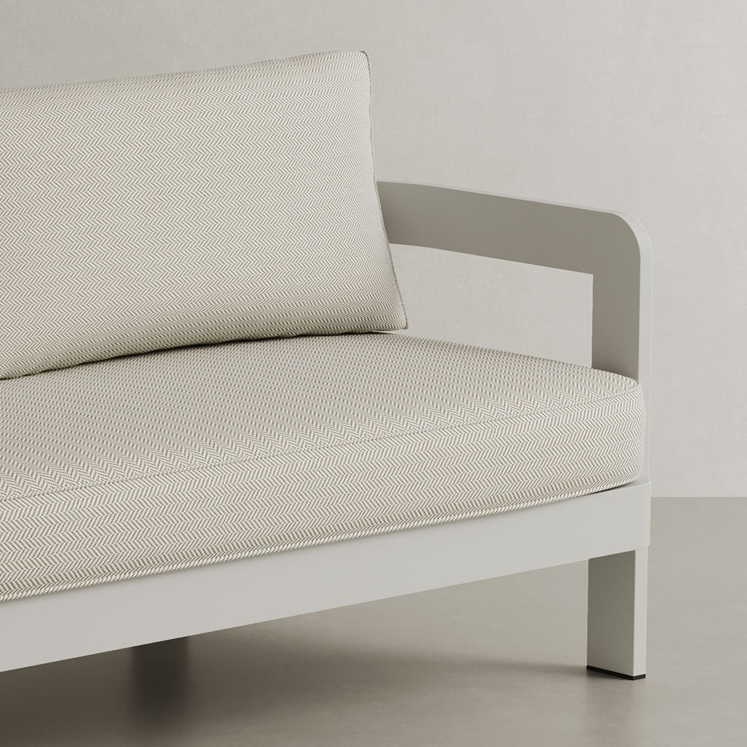 N3 Stone Three Seater Sofa Pearl Herringbone - Image 2