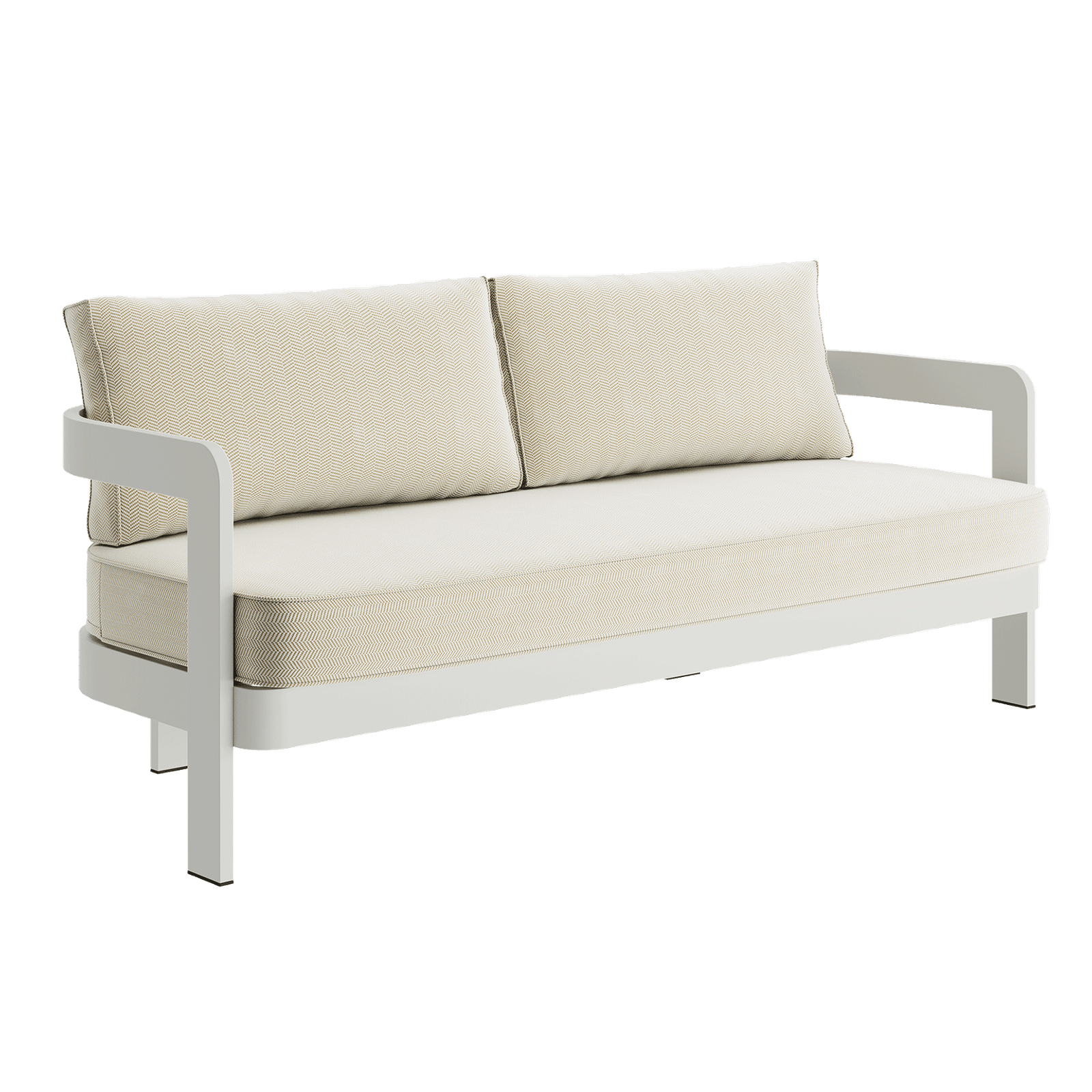 N3 Stone Three Seater Sofa Pearl Herringbone