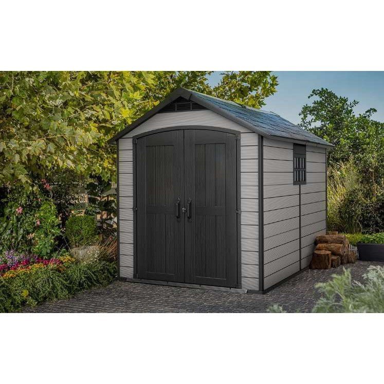 Keter 7.5’x11′ Premier Heavy Duty Plastic Shed – Grey - Image 8