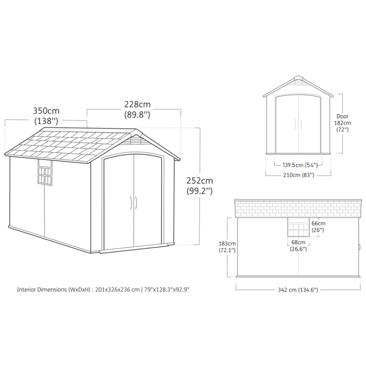 Keter 7.5’x11′ Premier Heavy Duty Plastic Shed – Grey - Image 9